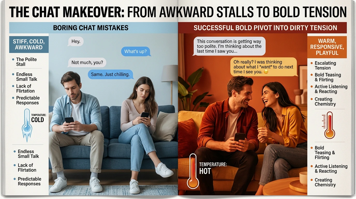 Boring chat mistakes versus bold pivot in adult Omegle