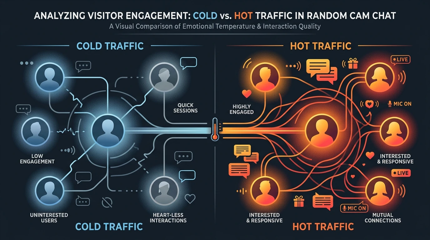 Cold traffic versus hot traffic in random cam chat