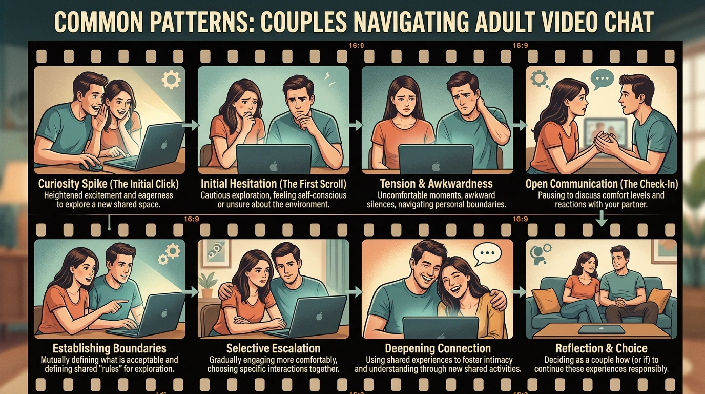 Patterns when couples join random adult video chat